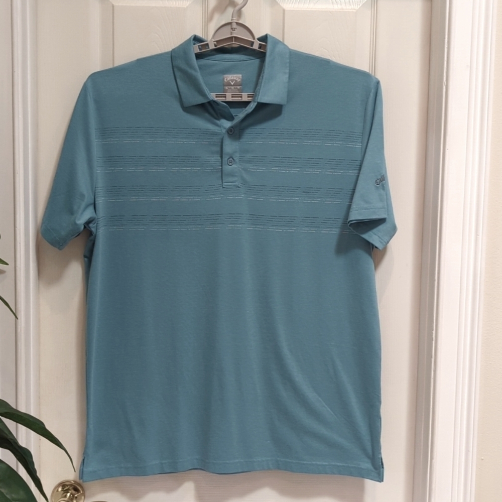 Calloway Men's Teal Short Sleeve Polo Performance Shirt Size XL
